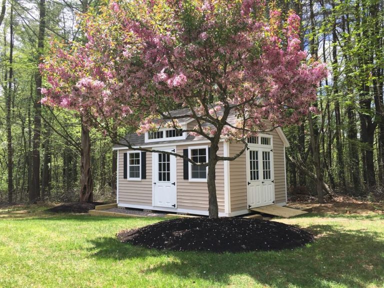12x16 aspen vinyl dormer built by Eastern Shed